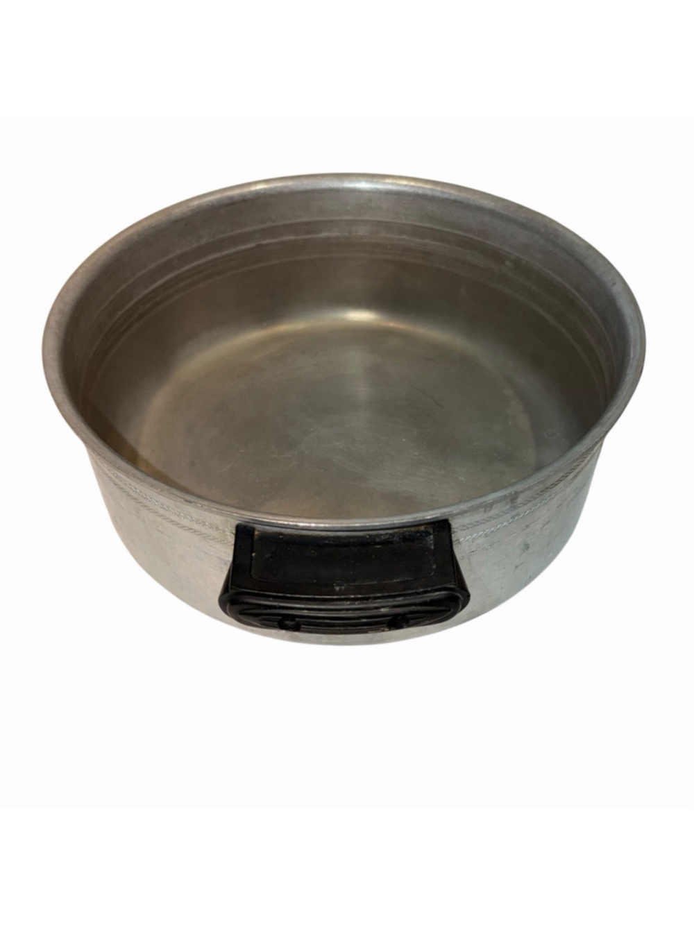 Laurel Aluminum Ware MCM Vintage Dutch Oven Pot 8.5” Black Handles No Lid USA